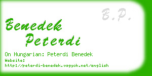 benedek peterdi business card